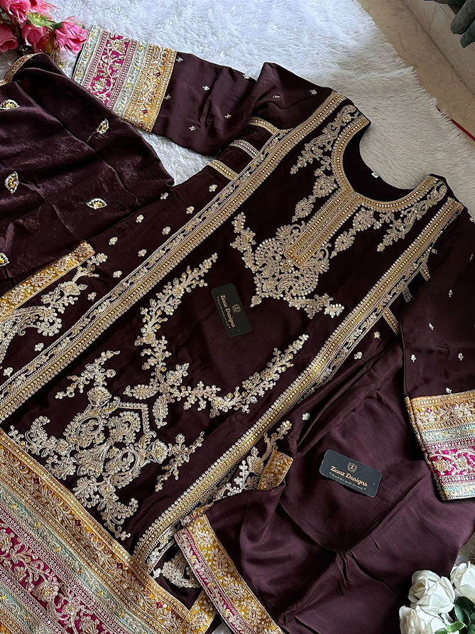 418 B To D By Ziaaz Heavy Chinon Embroidery Pakistani Suits Wholesalers In Delhi